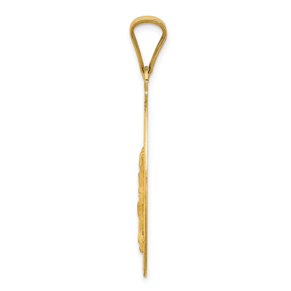 Ovaler Anhänger aus 14K Gelb- und Rhodiumgold mit diamantiertem Korpus in Rosé- und Weißrhodium
