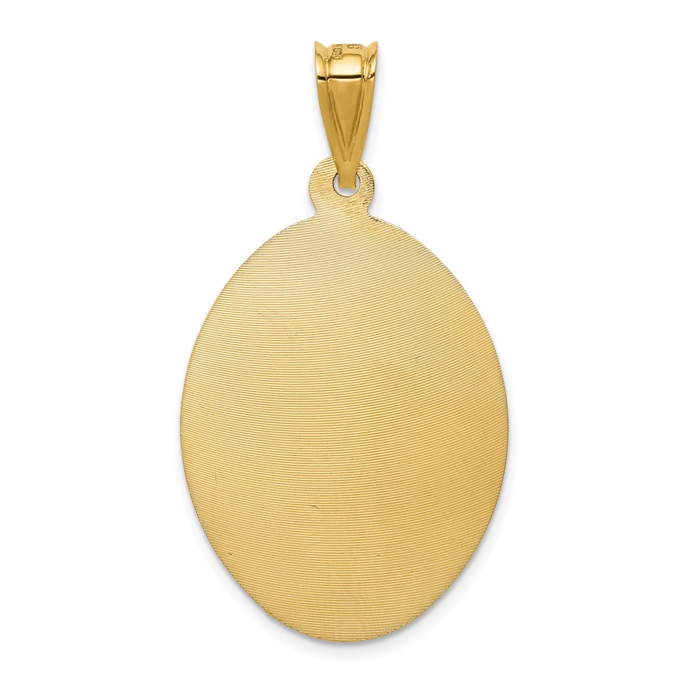 Ovaler Anhänger aus 14K Gelb- und Rhodiumgold mit diamantiertem Korpus in Rosé- und Weißrhodium