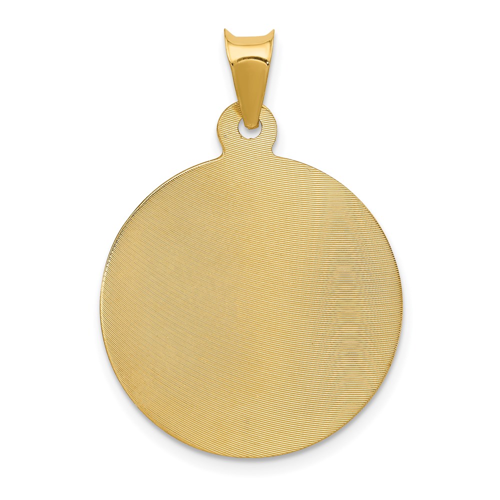 14K Gelbgold Polierter, Diamantierter Korpus-Kreis-Anhänger
