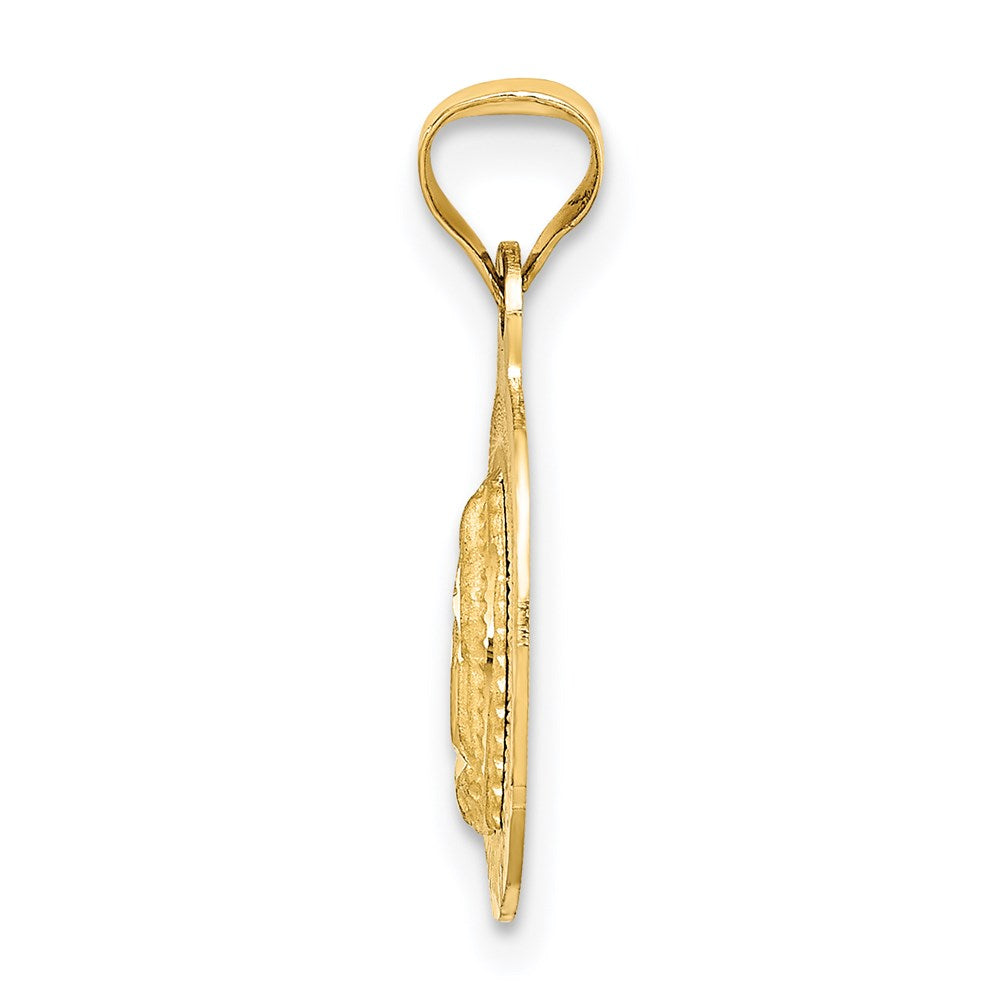 14K Gelb & Rhodium mit Rhodium Diamantiert Damen Of Guadalupe Oval Anhänger