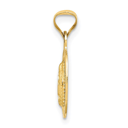14K Gelb & Rhodium mit Rhodium Diamantiert Damen Of Guadalupe Oval Anhänger