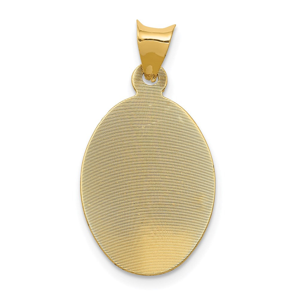 14K Gelb- & Rhodiumgold Ovaler Diamantierter Jungfrau-von-Guadalupe-Anhänger mit Rhodium