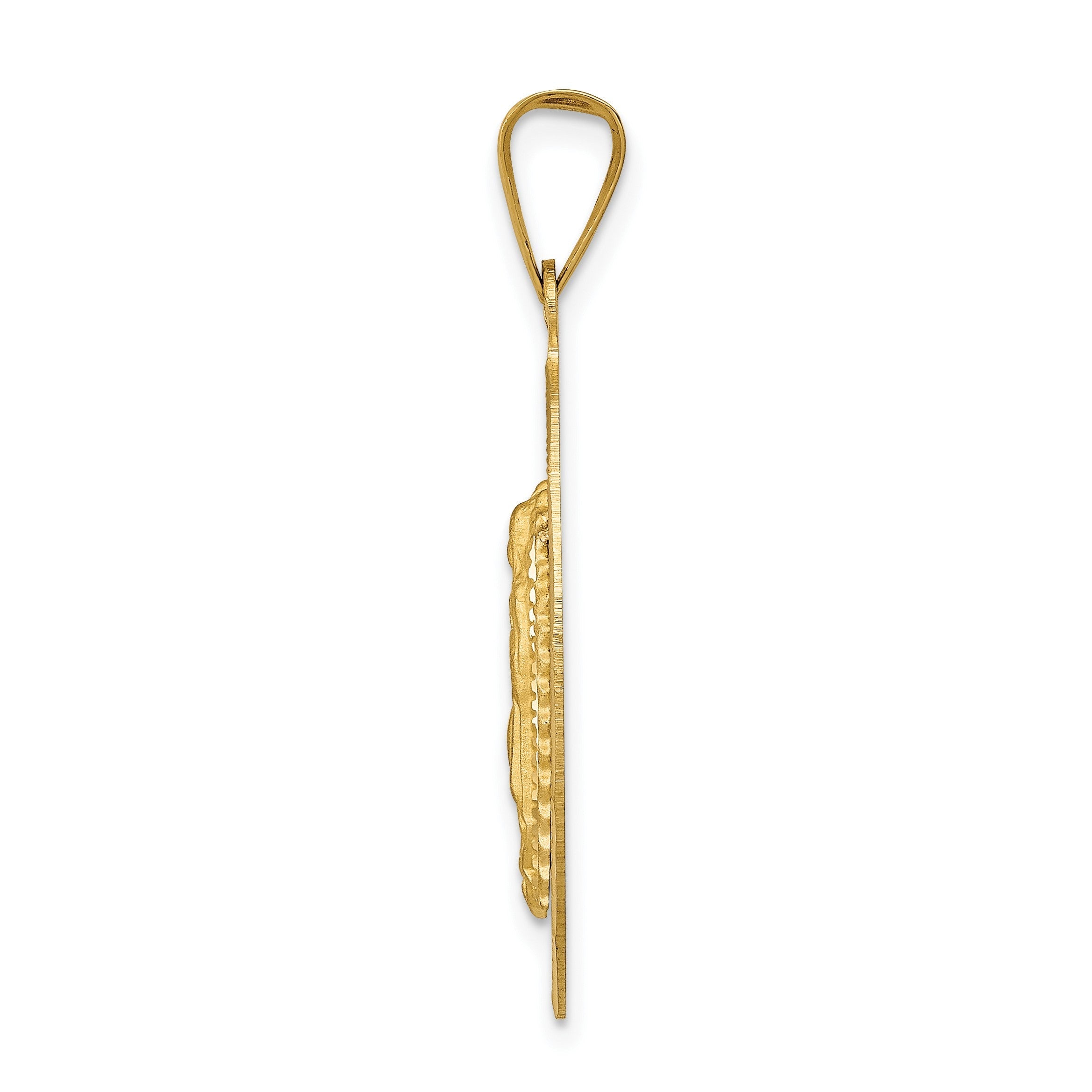 14K Gelb- und Rhodiumgold mit Rhodium diamantiertem Anhänger „Lady of Guadalupe“, oval