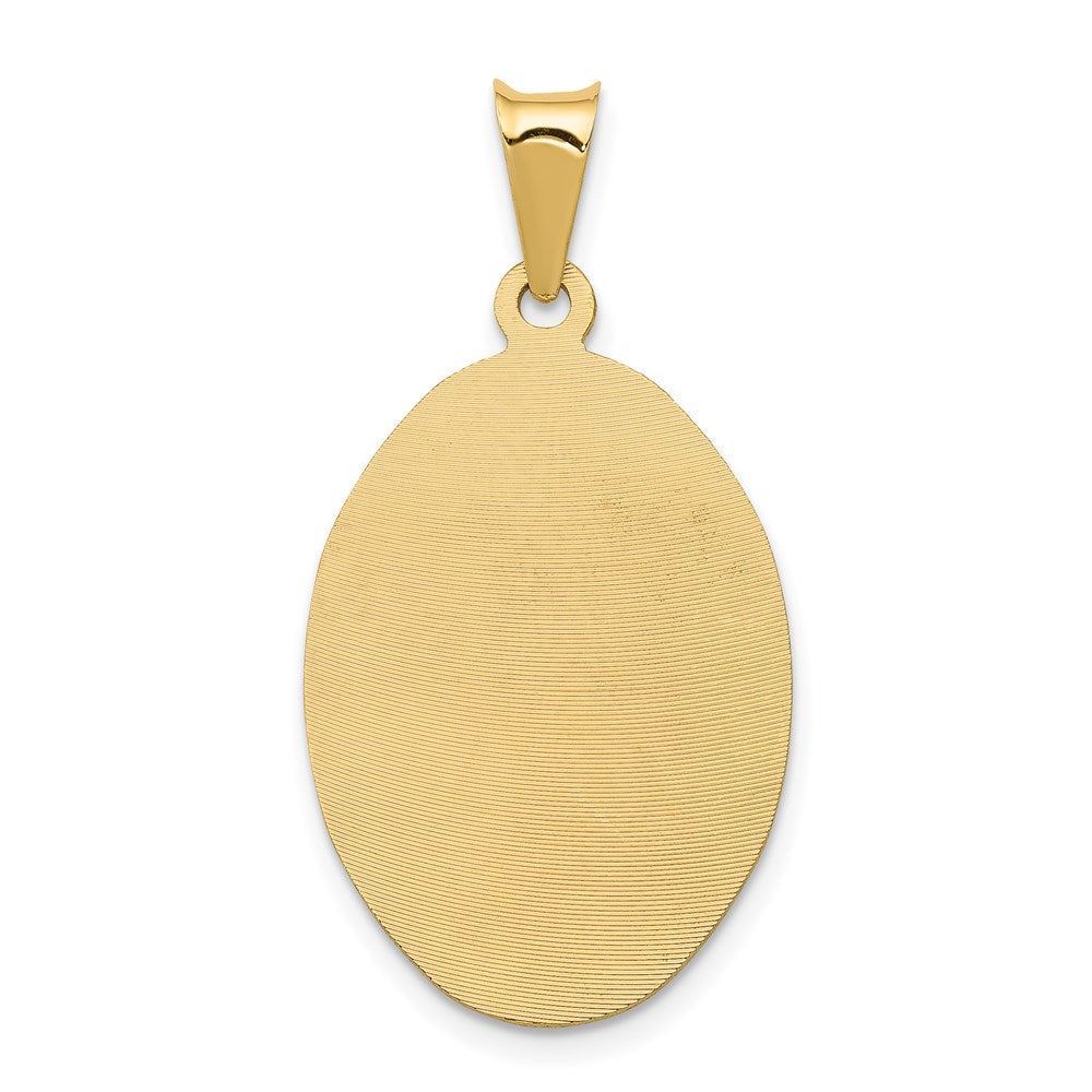 14K Gelb- und Rhodiumgold mit Rhodium diamantiertem Anhänger „Lady of Guadalupe“, oval