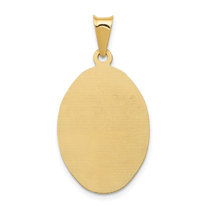 14K Gelb- und Rhodiumgold mit Rhodium diamantiertem Anhänger „Lady of Guadalupe“, oval