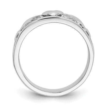 14K Weißgold Claddagh-Ring