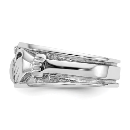 14K Weißgold Claddagh-Ring