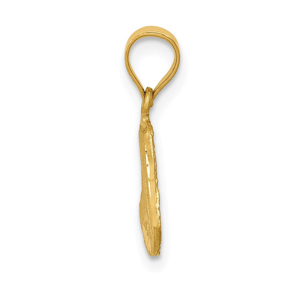 14K Gelbgold Satiniert Diamantiert Mary Anhänger