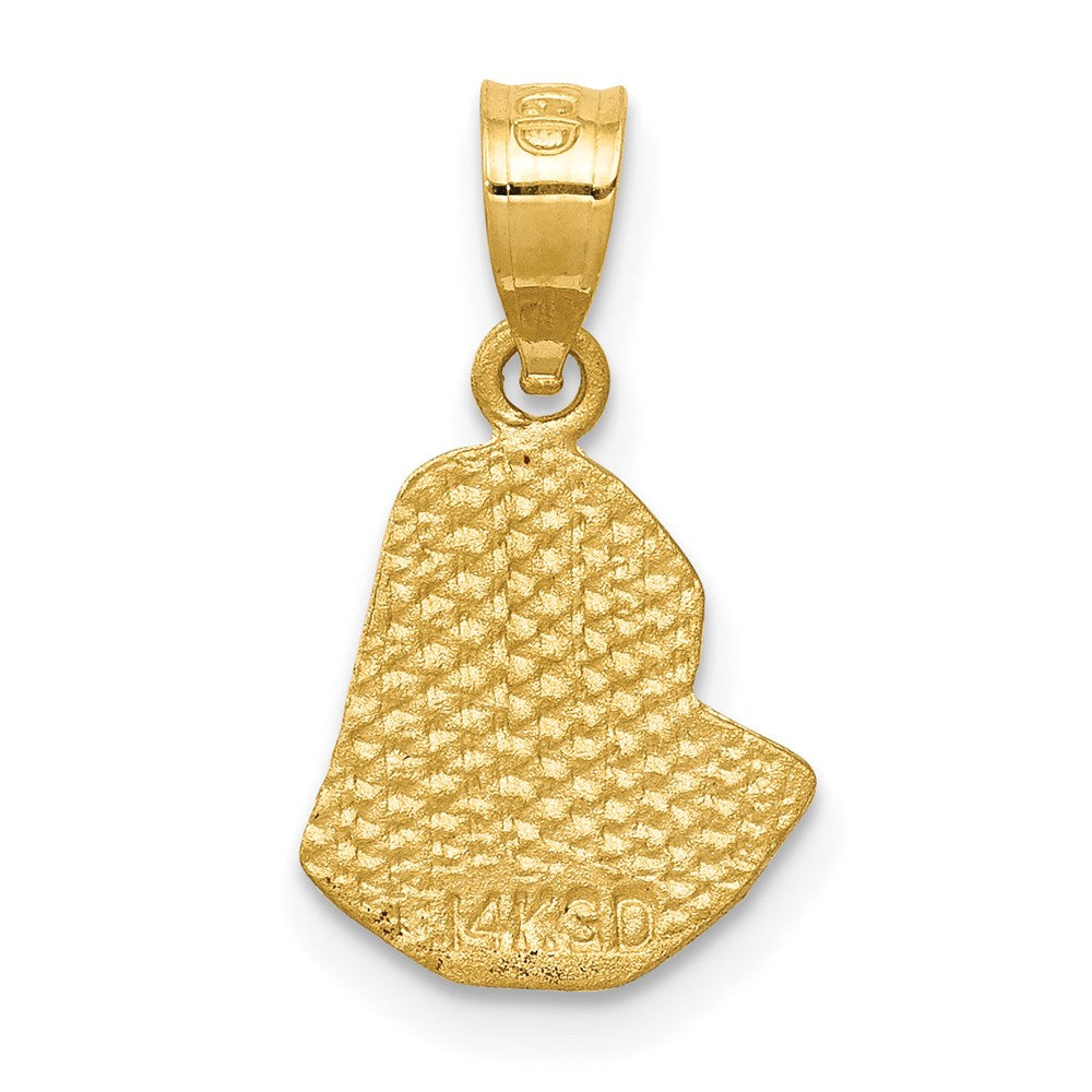 14K Gelbgold Satiniert Diamantiert Mary Anhänger
