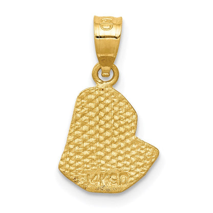 14K Gelbgold Satiniert Diamantiert Mary Anhänger