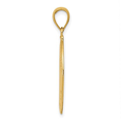 14K Gelbgold Saint Anthony Oval Medaille Hohl Anhänger
