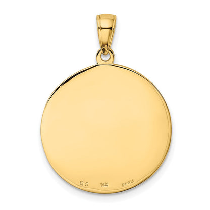 14K Gelbgold Sankt-Antonius-Medaille Anhänger, groß, rund