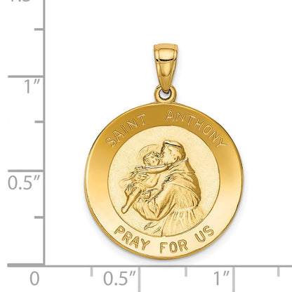 14K Gelbgold Sankt-Antonius-Medaille Anhänger, groß, rund