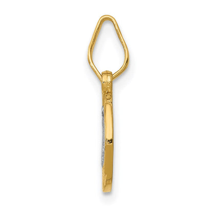14K Gelb & Rhodium mit Kreis St. Benedict Medaille Anhänger