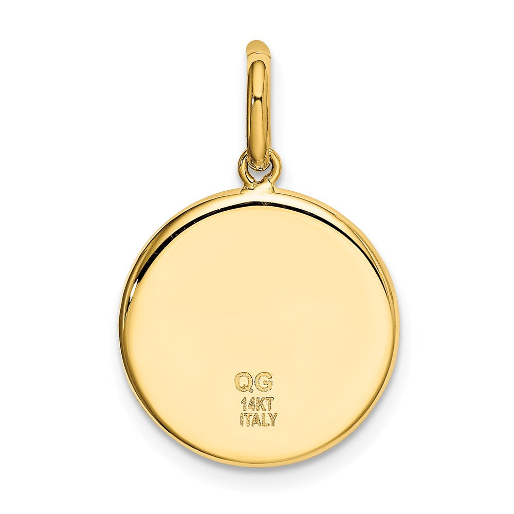 14 Karat Gelbgold Poliert und Satiniert St.-Christopherus-Medaille Anhänger
