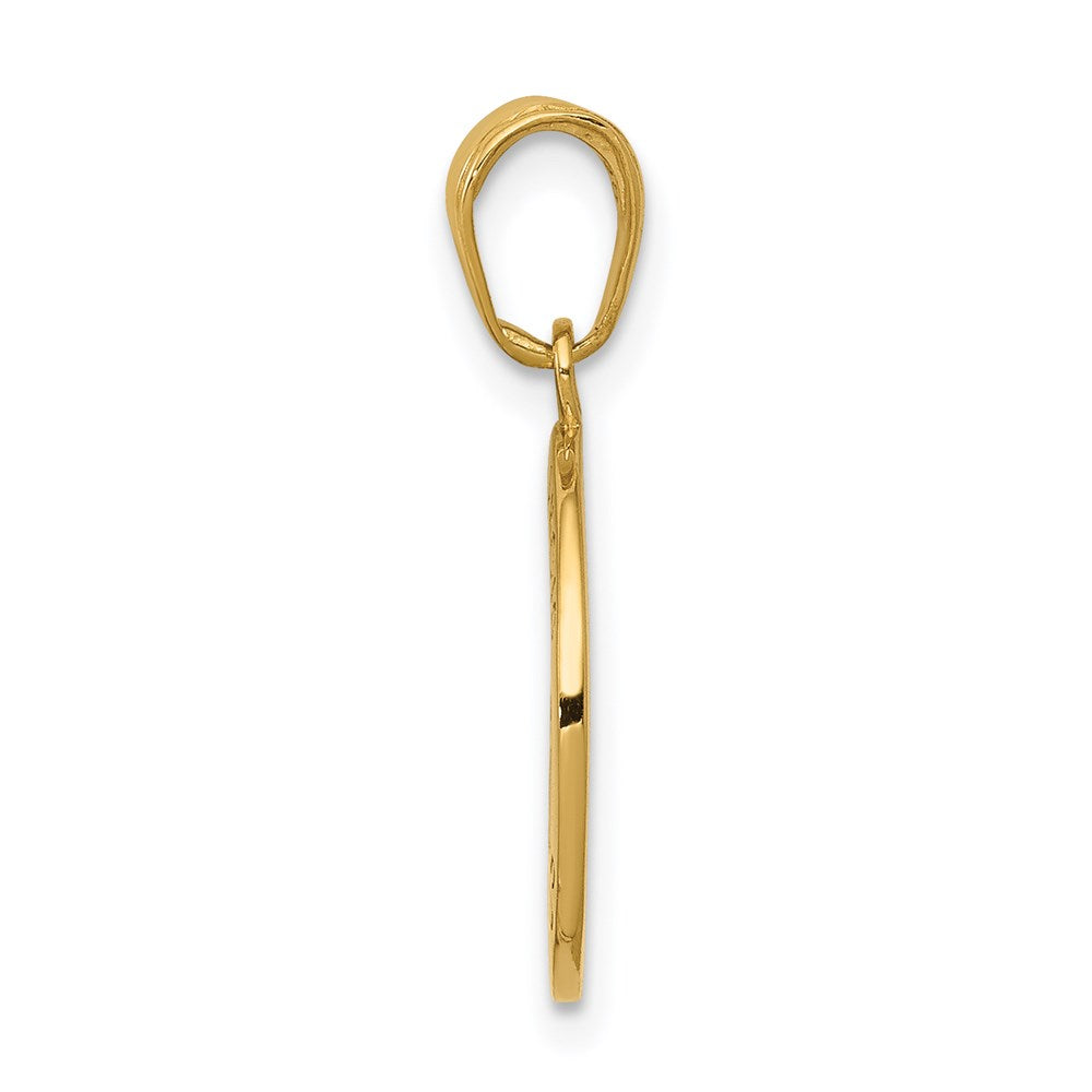 14K Gelbgold Anhänger mit Heiligem Franziskus Medaille, satiniert und poliert