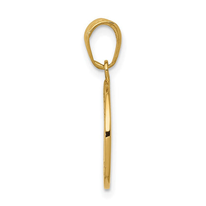 14K Gelbgold Anhänger mit Heiligem Franziskus Medaille, satiniert und poliert
