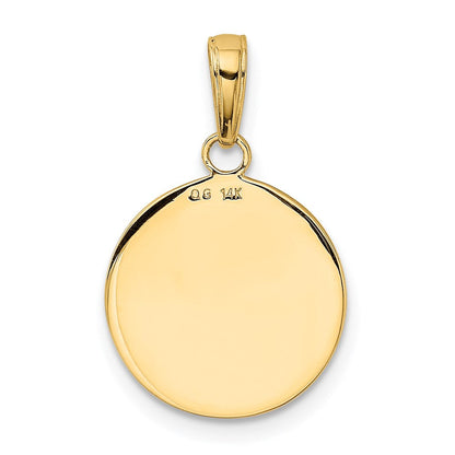 14K Gelbgold Anhänger mit Heiligem Franziskus Medaille, satiniert und poliert