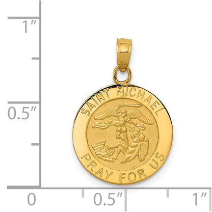 14K Gelbgold Sankt-Michael-Medaille-Anhänger