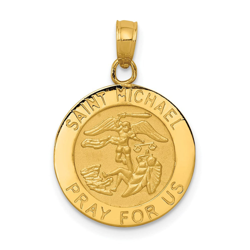 14K Gelbgold Sankt-Michael-Medaille-Anhänger
