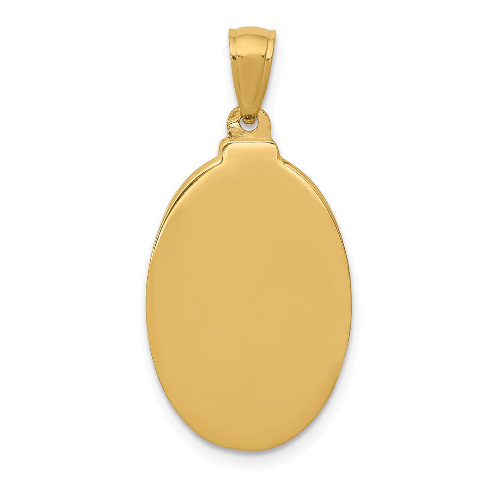 14K Gelbgold Oval-Medaille Anhänger "Heilige Theresa