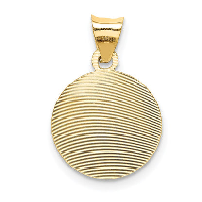 14K Gelb & Rhodium mit Rose und Weiß Diamantiert Taufe Anhänger