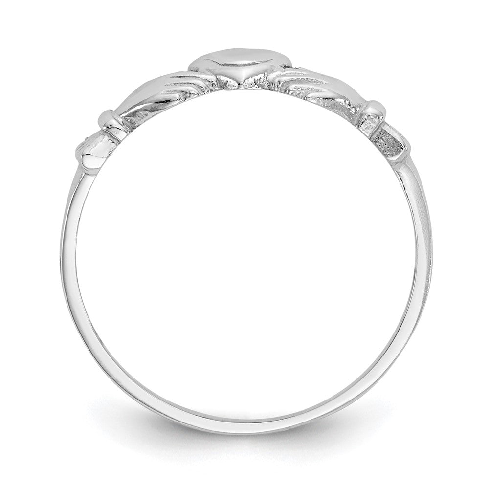 14K Weißgold Claddagh-Ring für Kinder
