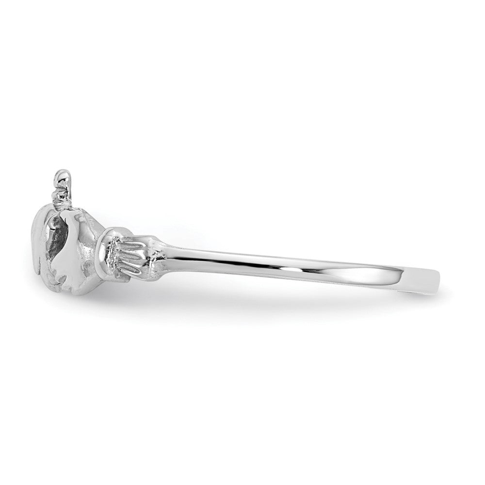 14K Weißgold Claddagh-Ring für Kinder