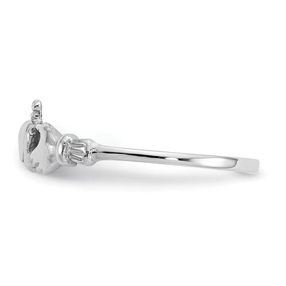 14K Weißgold Claddagh-Ring für Kinder