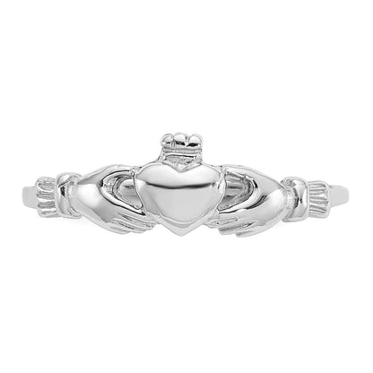 14K Weißgold Claddagh-Ring für Kinder