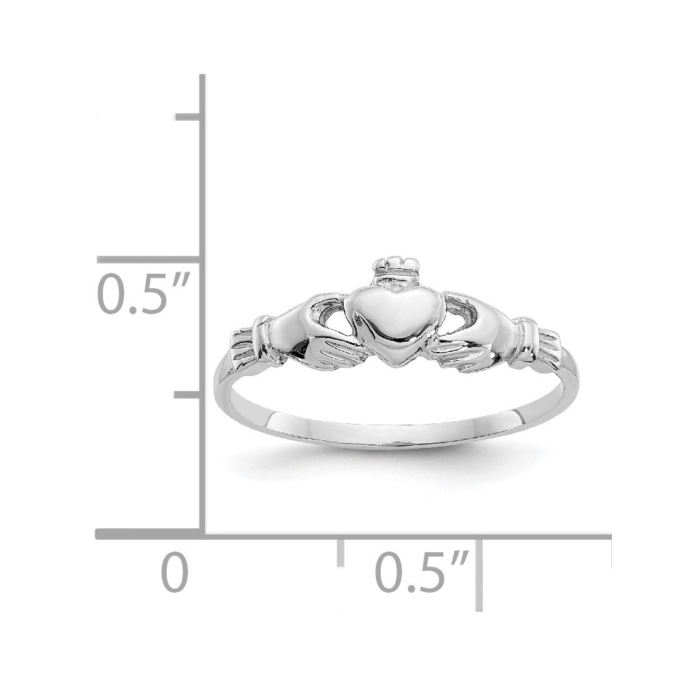 14K Weißgold Claddagh-Ring für Kinder