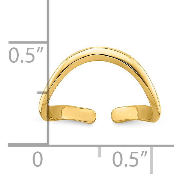 14K Gelbgold Poliert Zehenring