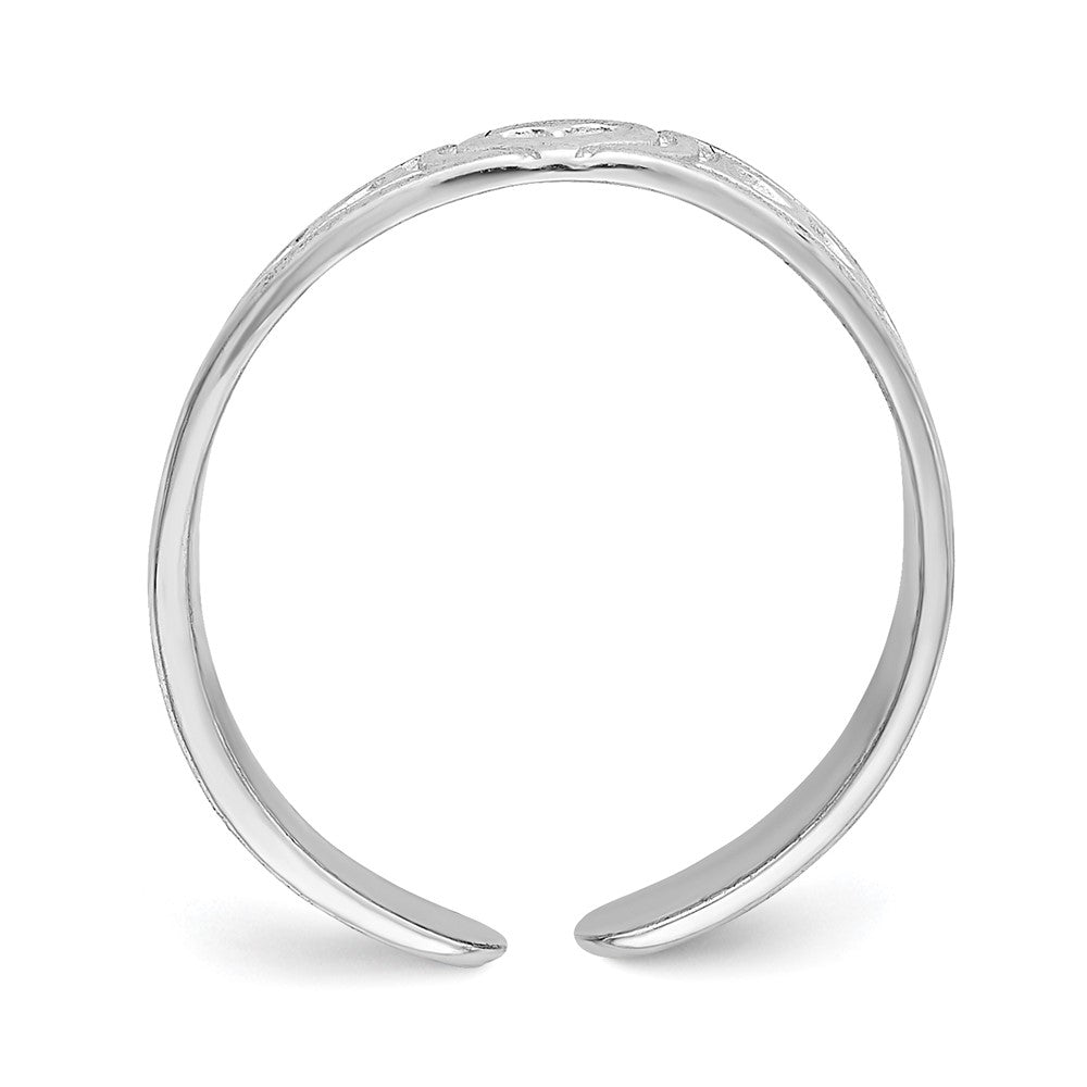 14K Weißgold Poliert Herzen Zehenring