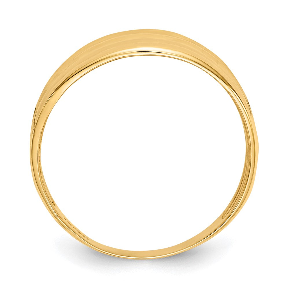 14K Gold Poliert Diamant-geschliffener Vierrillen-Domring