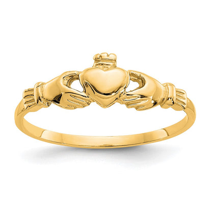 14K Gelbgold Kind Claddagh Ring