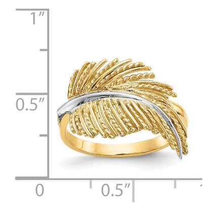 14K Gelbgold & rhodiniert beschichteter Federring