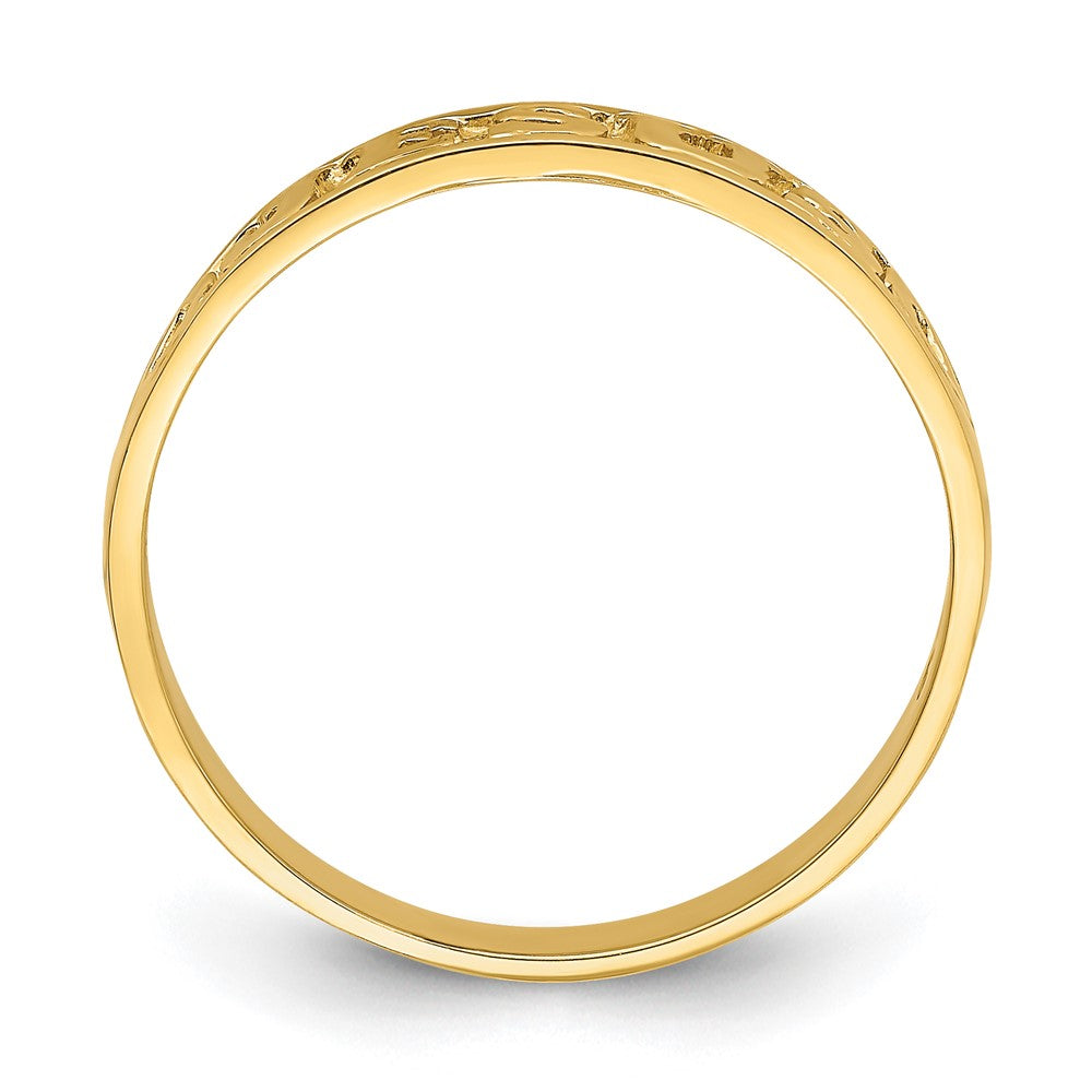 14K Gold Poliert Jesus mit Herzen Ring