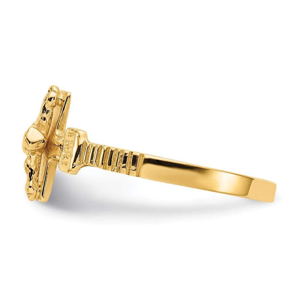 14K Gold Poliert Jesus-Ring