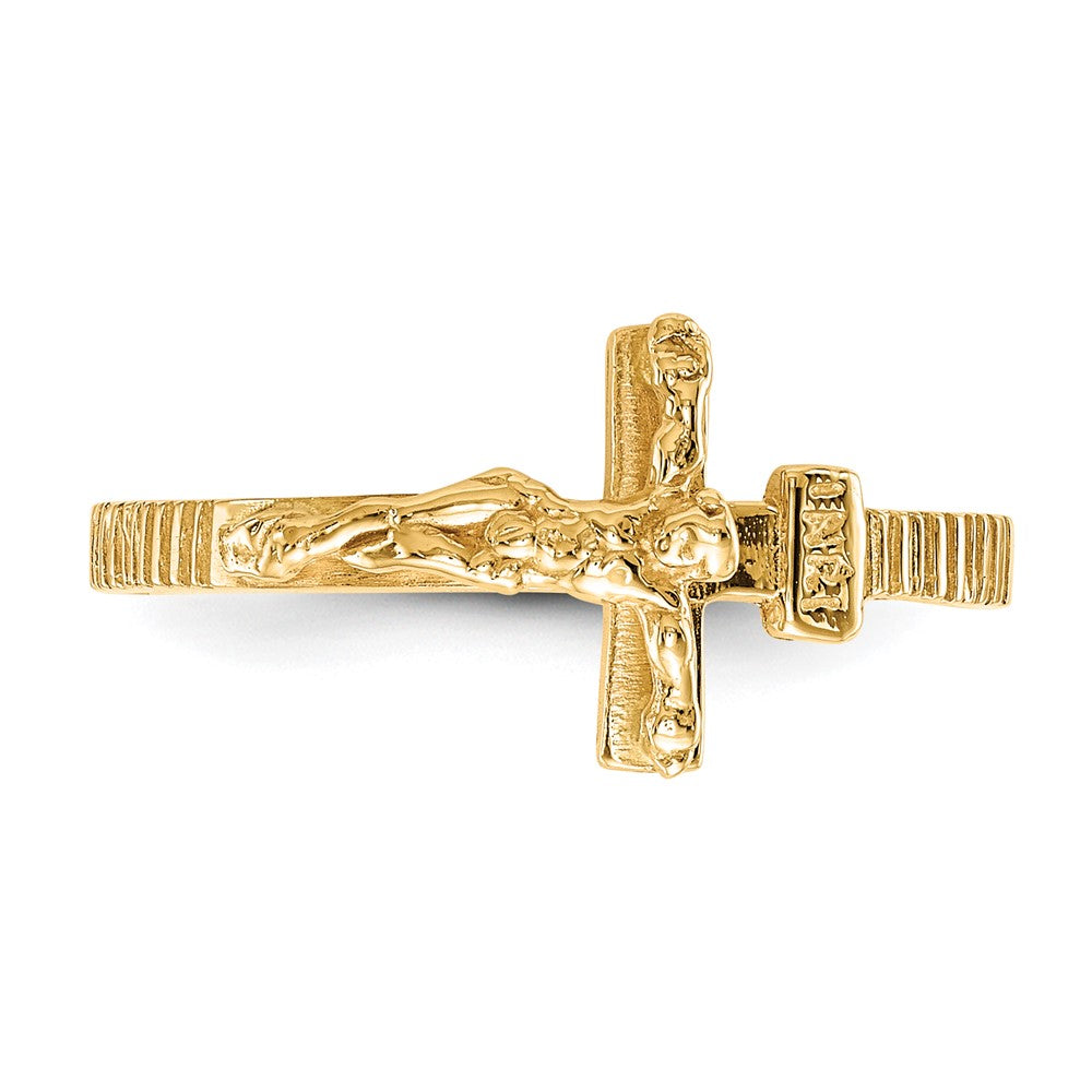 14K Gold Poliert Jesus-Ring