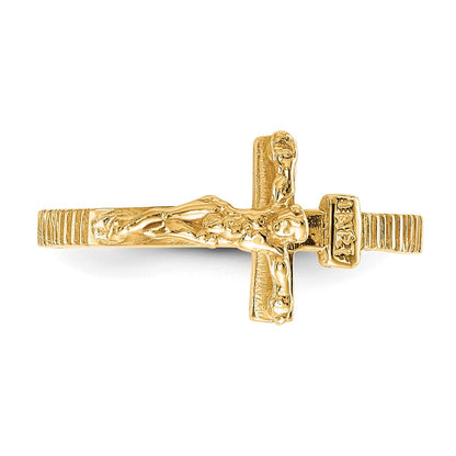14K Gold Poliert Jesus-Ring