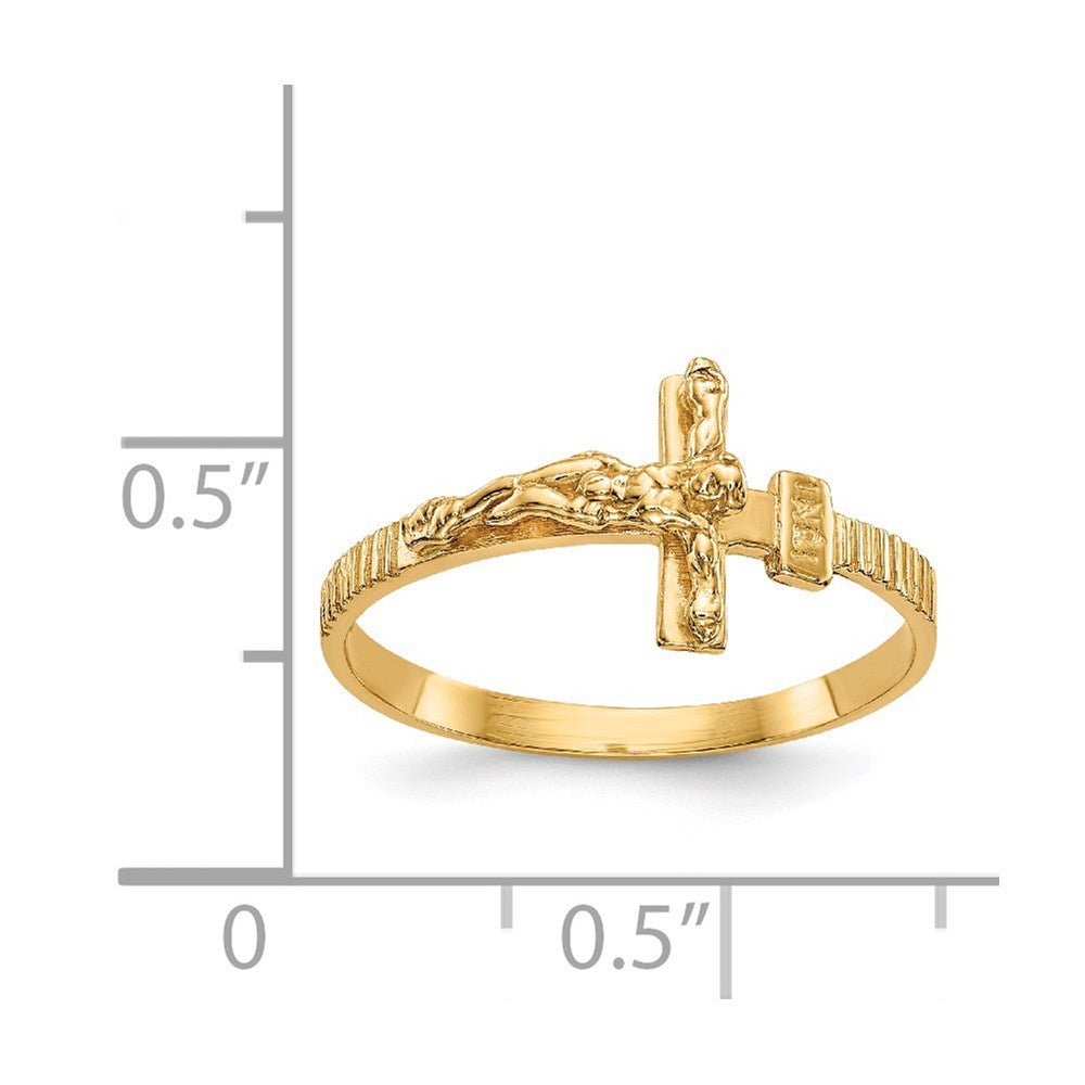 14K Gold Poliert Jesus-Ring