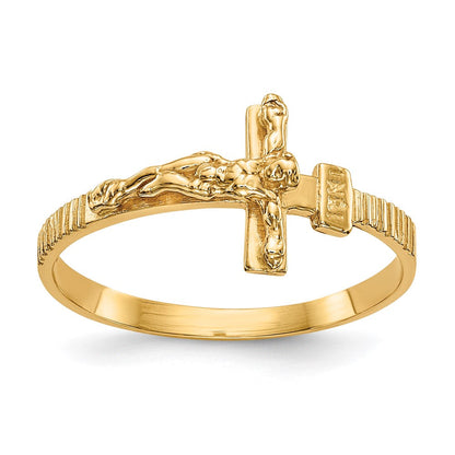 14K Gold Poliert Jesus-Ring