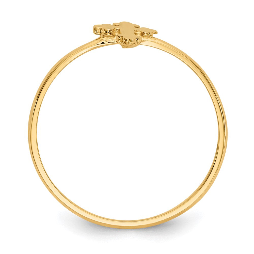14K Gelbgold Kreuzring, poliert