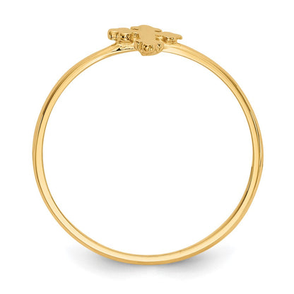 14K Gelbgold Kreuzring, poliert