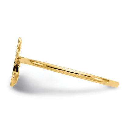 14K Gelbgold Kreuzring, poliert