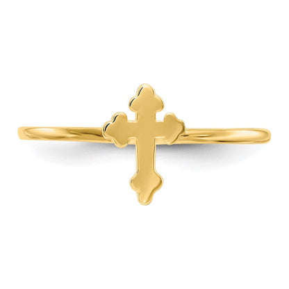14K Gelbgold Kreuzring, poliert