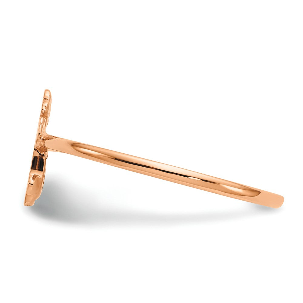 14K Roségold Poliert Kreuz Ring