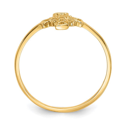 14K Gelbgold Poliert Keltisches Kreuz Ring