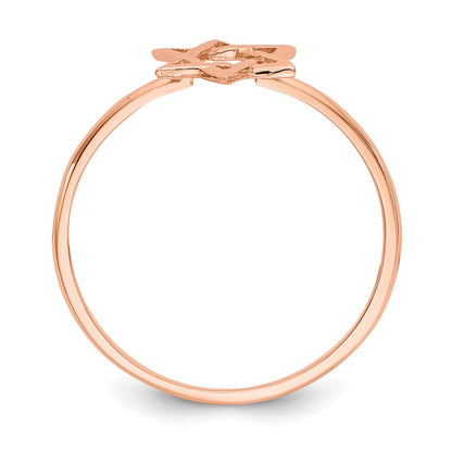 14K Roségold Polierter Davidstern-Ring