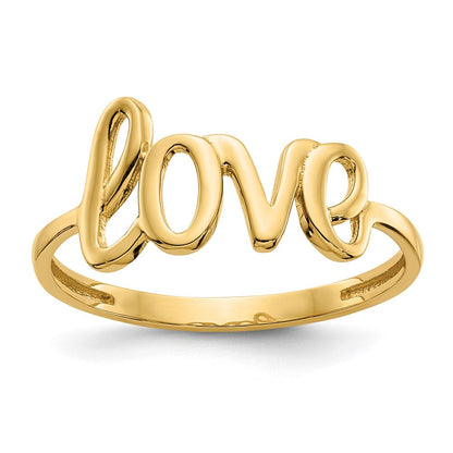 14K Gelbgold Ring "Love" poliert